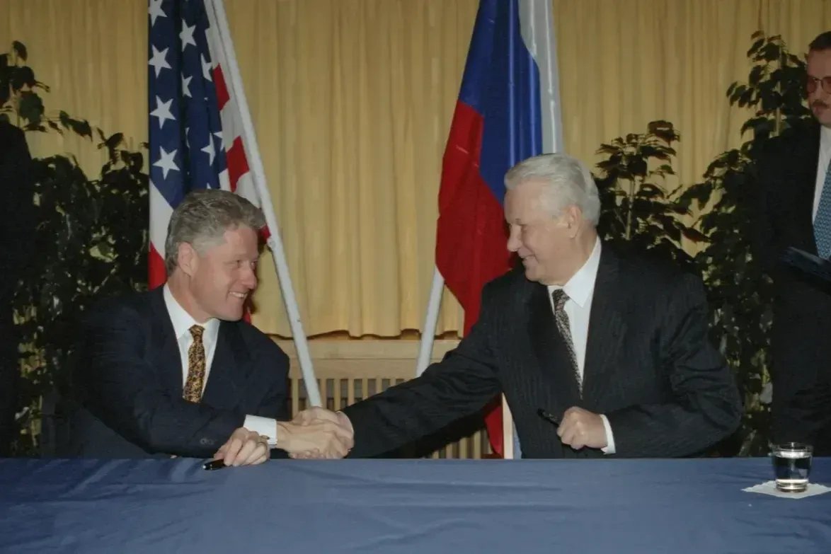 21 марта 1997 года. Президент Борис Ельцин и президент США Билл Клинтон. Фото: Александрп Сенцов , Александр Чумичев / ТАСС