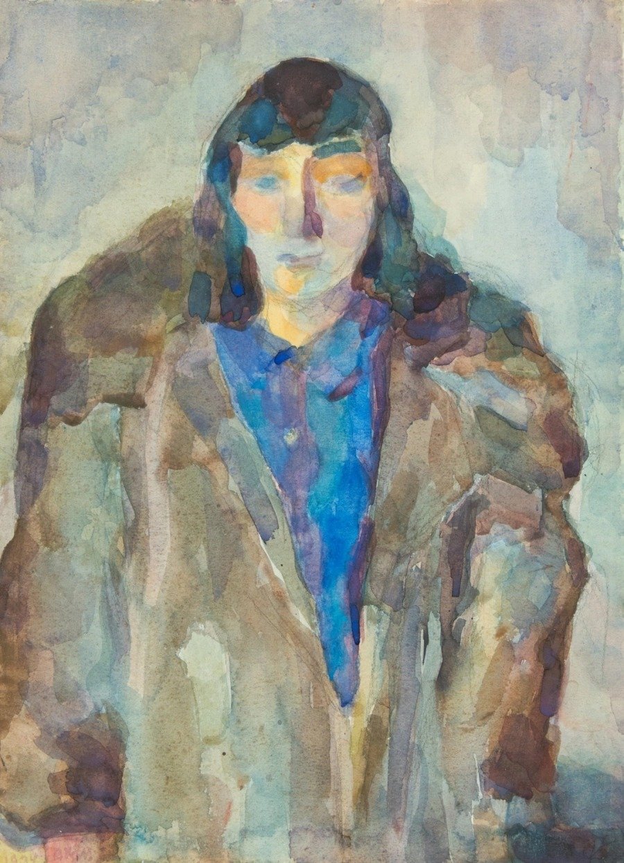 Вера Хлебникова «Автопортрет в шубе (доха)», 1934 г.