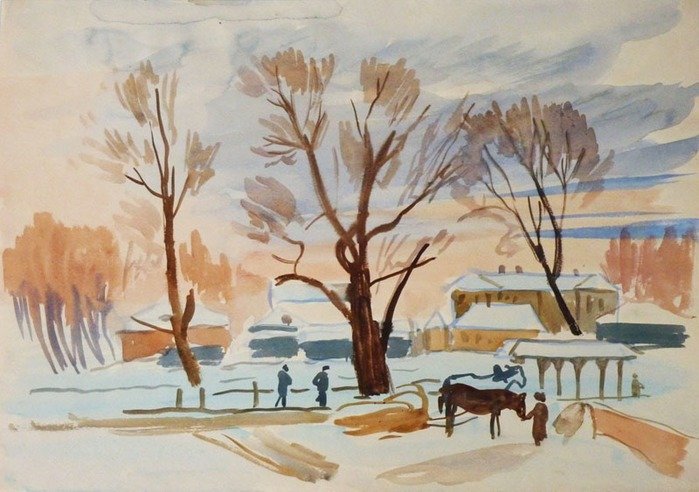 Г.А. Ечеистов «Пестровка зимой». 1938 г.