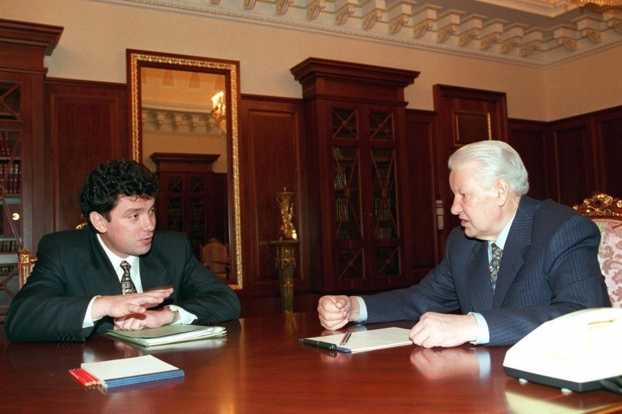Первый вице-премьер Борис Немцов и Борис Ельцин, 1997 год. Фото: Ельцин Центр
