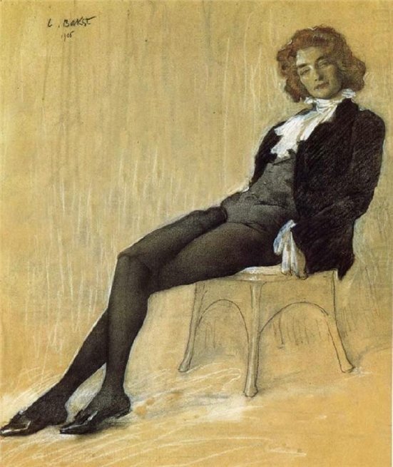 Гиппиус на портрете Л. Бакста, 1906 год. Источник: Википедия