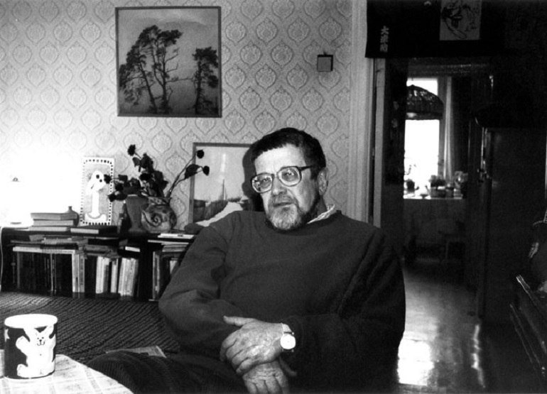 Лев Лосев в гостях у Гандлевских. Апрель 1998 года. Фото: Елена Гандлевская